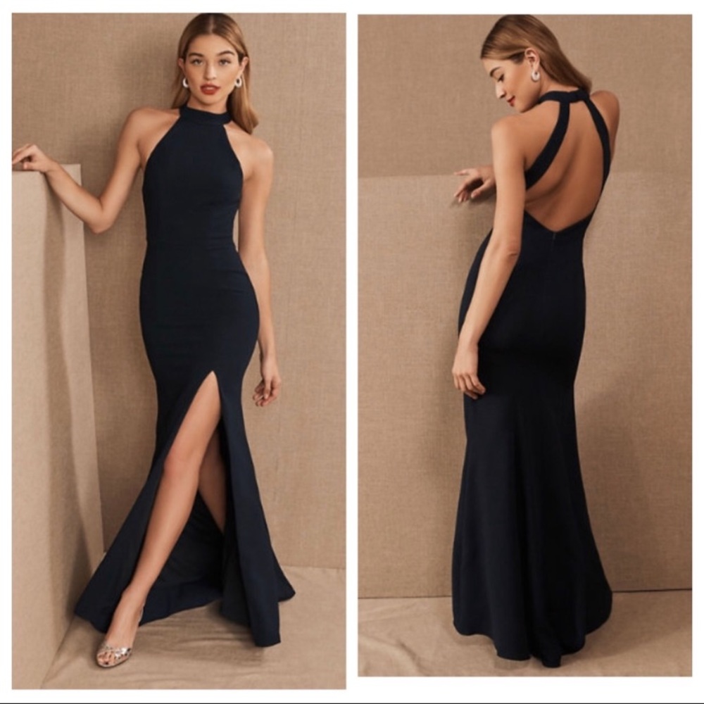 NWT BHLDN Montreal Navy Halter Dress